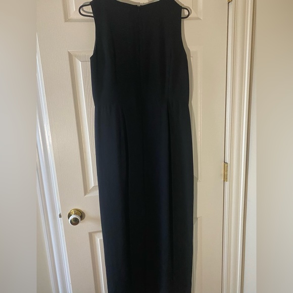 Midi Black Dress with white insert. - Picture 2 of 5